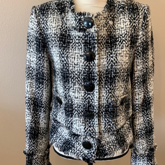 Mac & Jac tweed black and white jacket size large - Picture 1 of 10